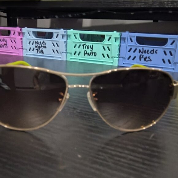 Coach Green Pilot Sunglasses Gold Tortoise 9005/13 58 13 135 3N - Picture 8 of 9